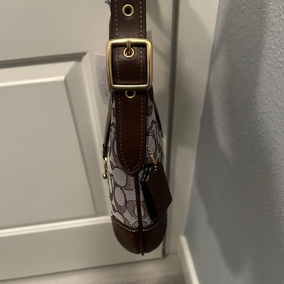 Coach Hampton Hobo Brown and Tan Signature Shoulder Bag - Picture 5 of 10